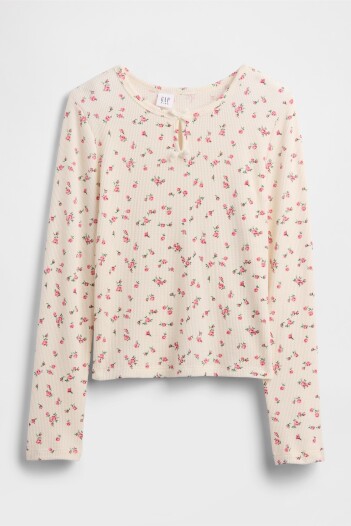 Remera Waffle Niña Pink Floral