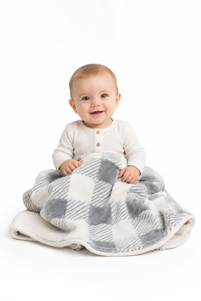 Manta reversible Para Bebé - Gris 
