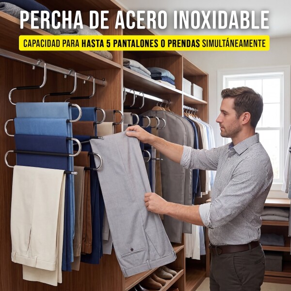 Perchas De Ropa Pantalones Organizador Antideslizantes perchero Acero inoxidable IMBACK Perchas De Ropa Pantalones Organizador Antideslizantes perchero Acero inoxidable IMBACK