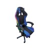 Silla gamer con luces RGB ergonomica reclinable con posapie azul y negro Silla gamer con luces RGB ergonomica reclinable con posapie azul y negro