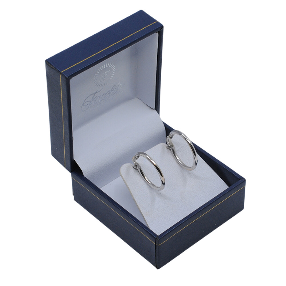Aros finos en oro 18k blanco de 20mm Aros finos en oro 18k blanco de 20mm