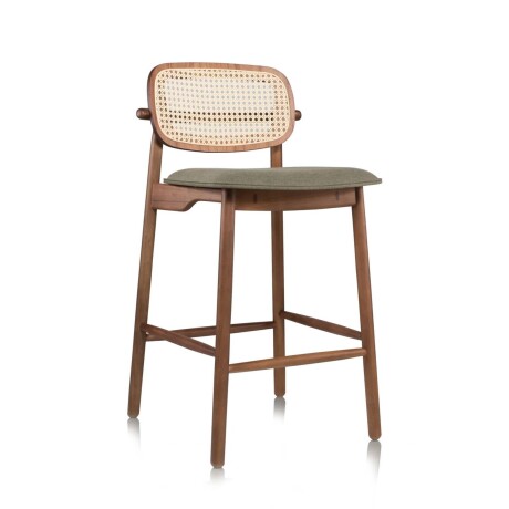 BUTACA BAR RATTAN-Y-MADERA VERDE DANIELLE