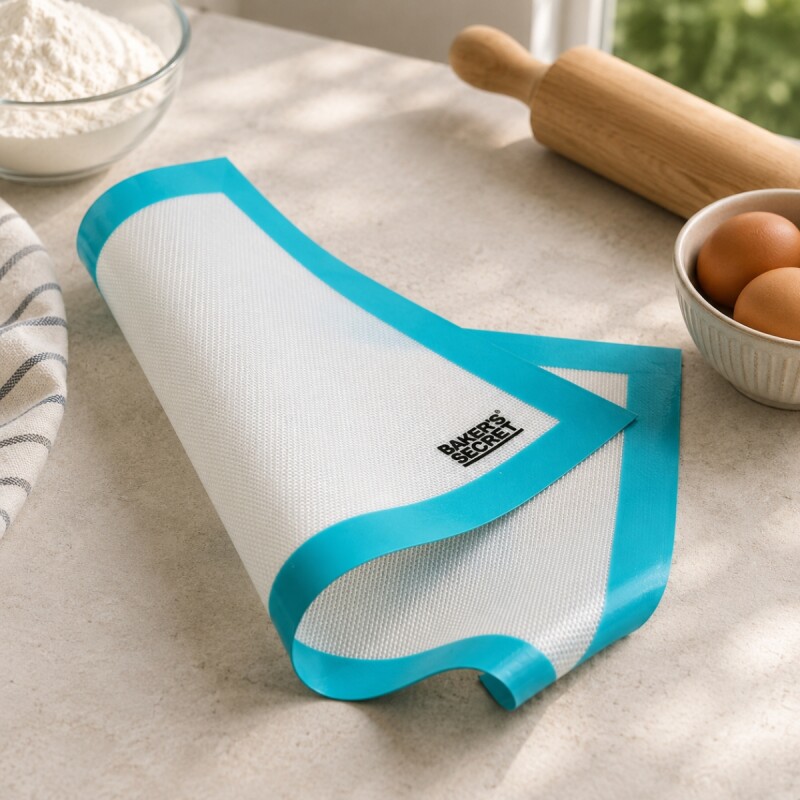 Tapete Silicona 28x42cm CELESTE Y BLANCO