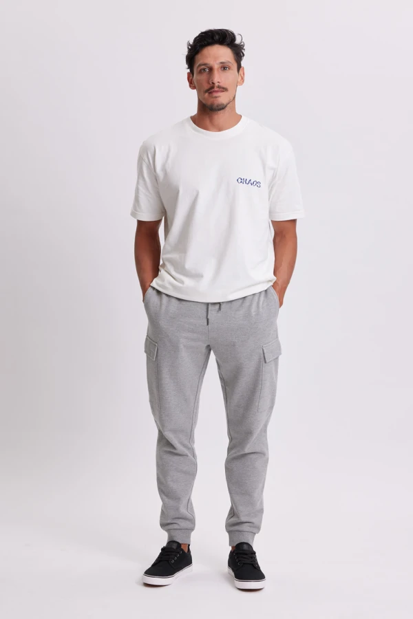 Pantalón deportivo jogger básico Gris Melange