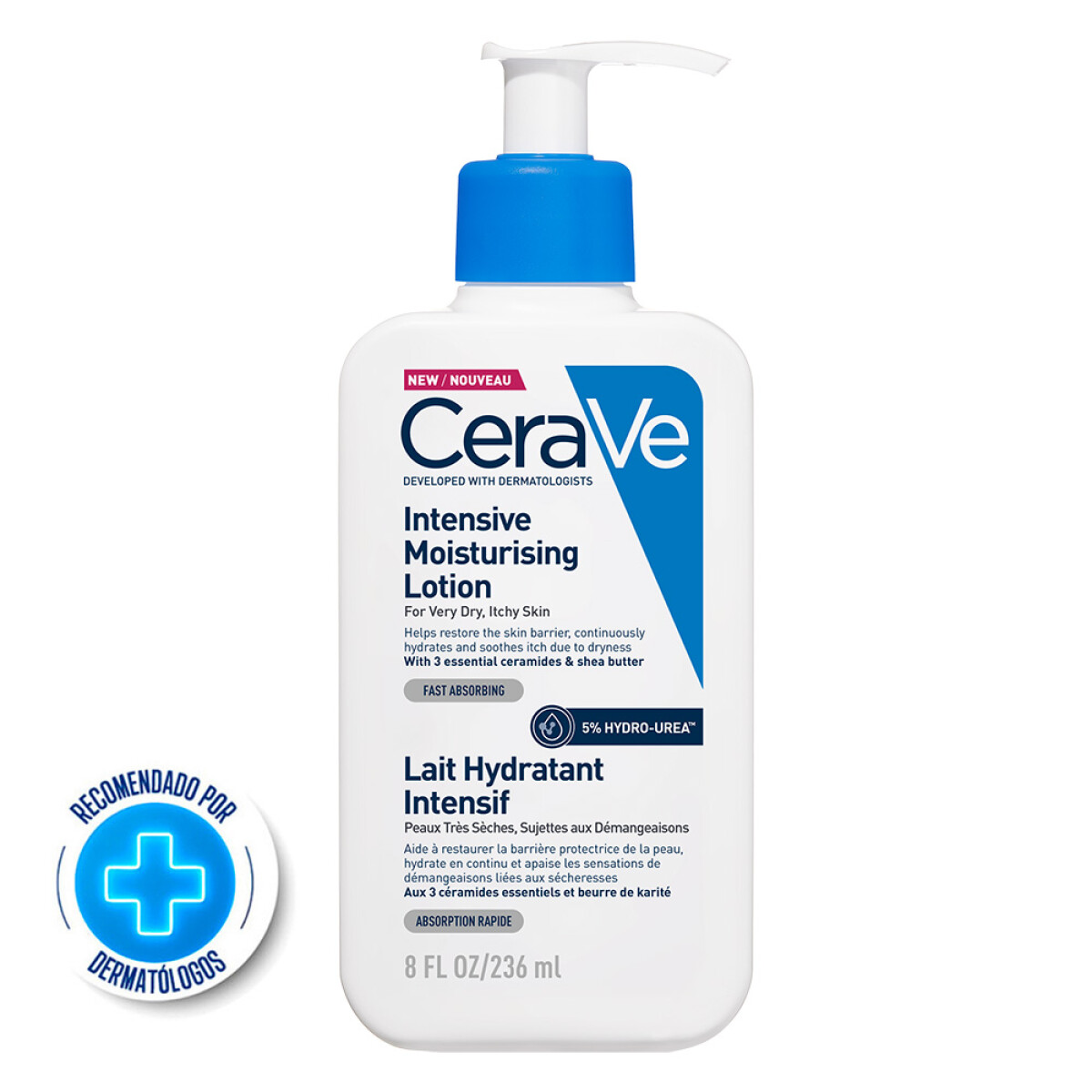 CeraVe Loción Hidratante Intensiva 236 ml | Hidratación Prolongada con Ceramidas y Ácido Hialurónico 