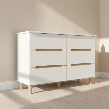 COMODA 6 CAJONES MDF BLANCO LOGAN