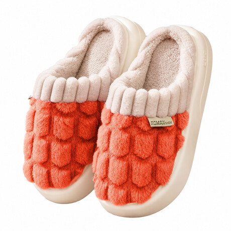 Pantufla de Felpa Super Abrigadas Antideslizante Unisex Salmón