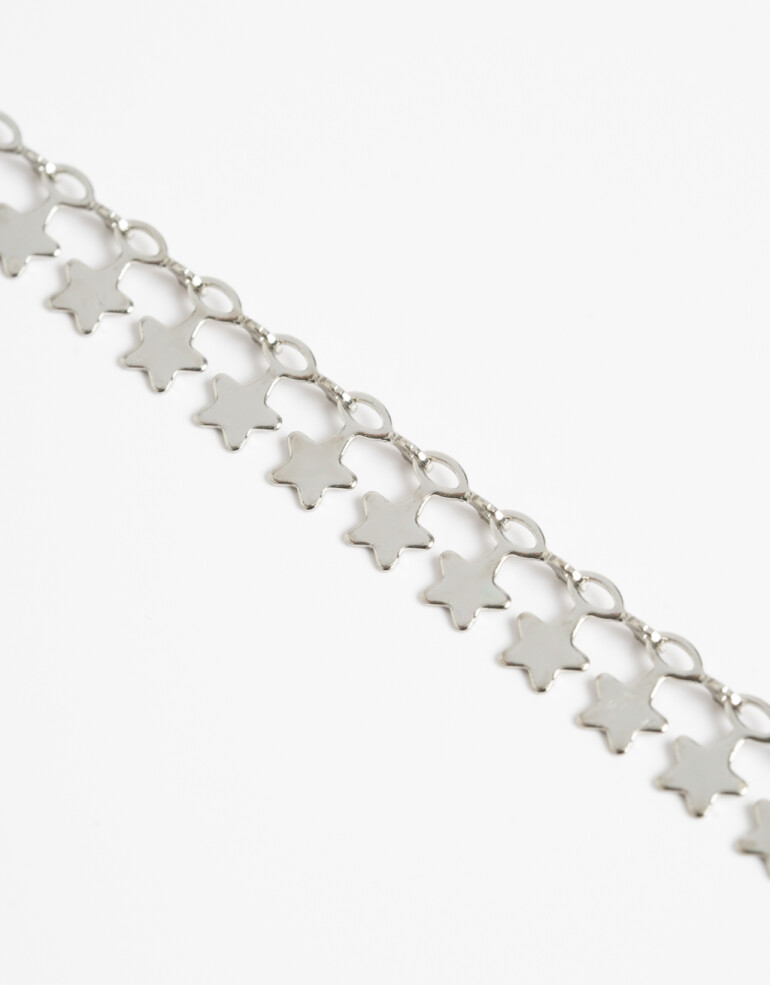 Pulseras Flexibles Metal Pulsera Flexible De Estrellas Metal - Plateado Rodio