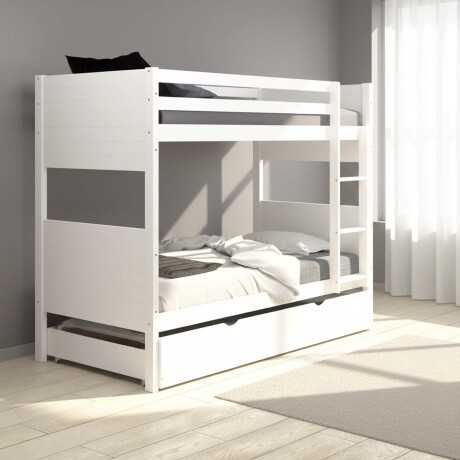 CAMA CUCHETA 1 PLAZA MDF-Y-MADERA BLANCO CAPTAIN