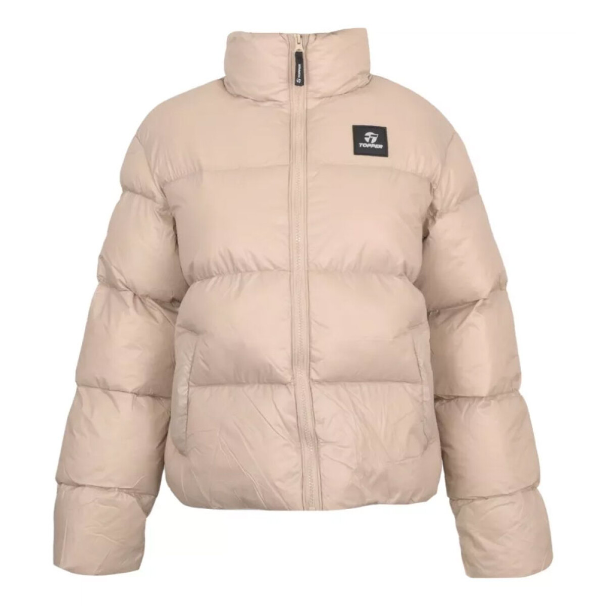 PUFFER CROPPED WMN beige tan - BEIGE 