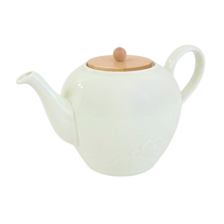 Tetera de ceramica con tapa de madera Tetera de ceramica con tapa de madera