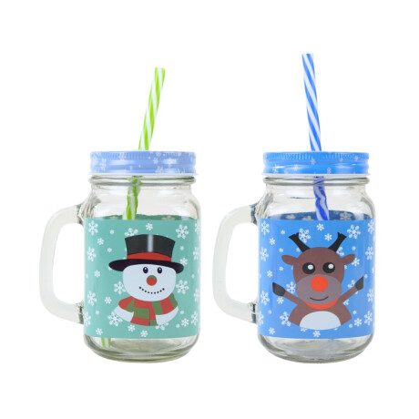 Jarra de vidrio navideña Jarra de vidrio navideña