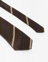 Pañuelos Raso Geométrico Corbata Rayada - Marron Chocolate