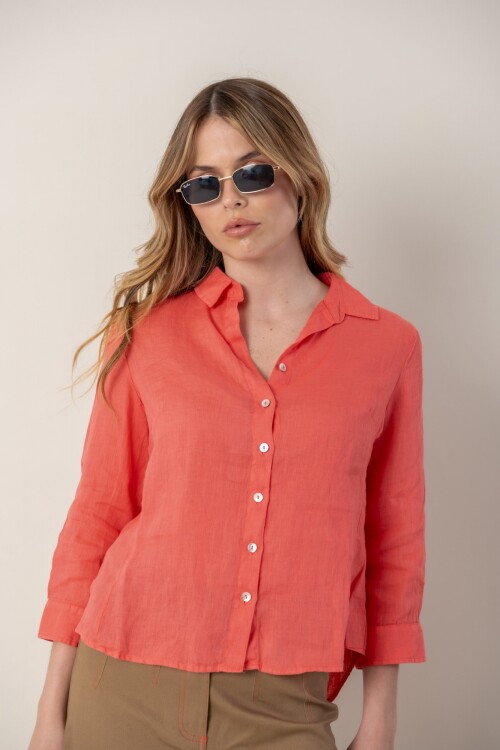 Camisa de dama lino Salmon