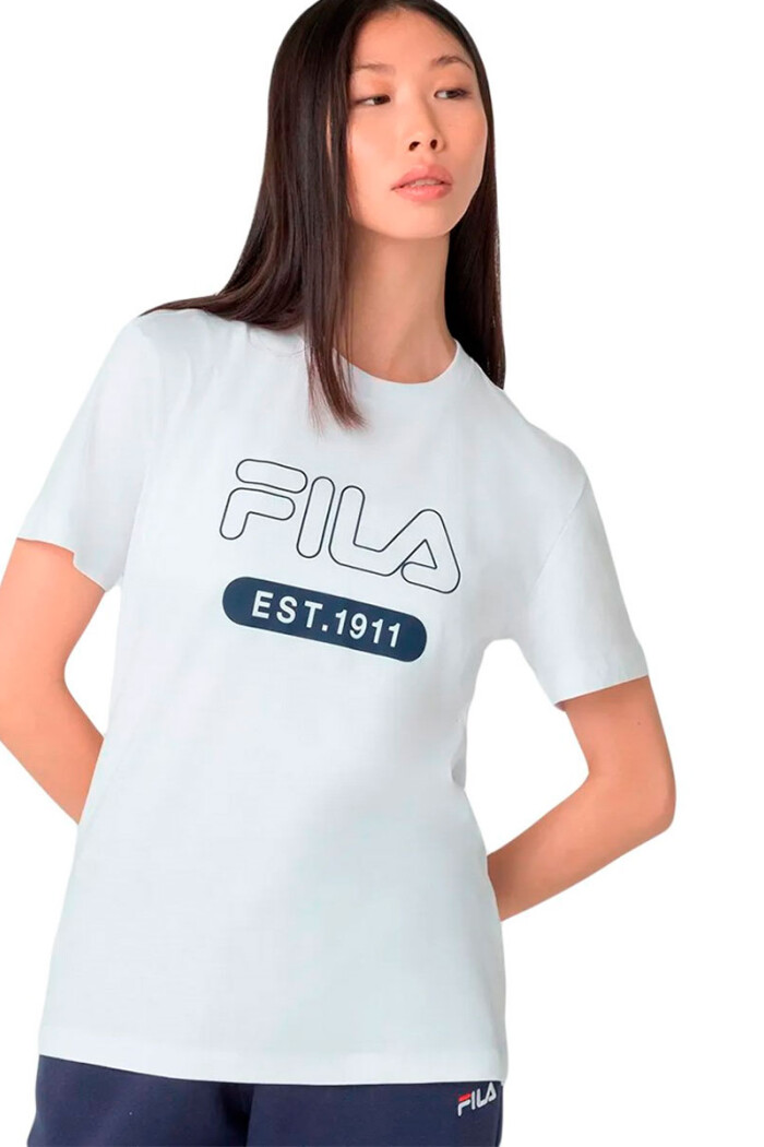 REMERA MUJER FILA LETTER OUTLINE Blanco