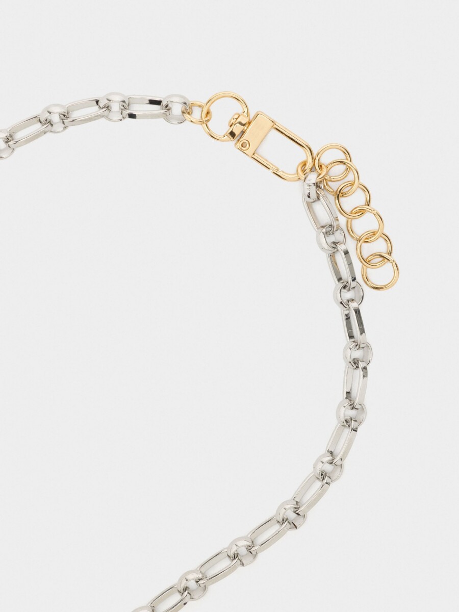 Collar De Eslabones Colgantes Con Esmalte multicolor