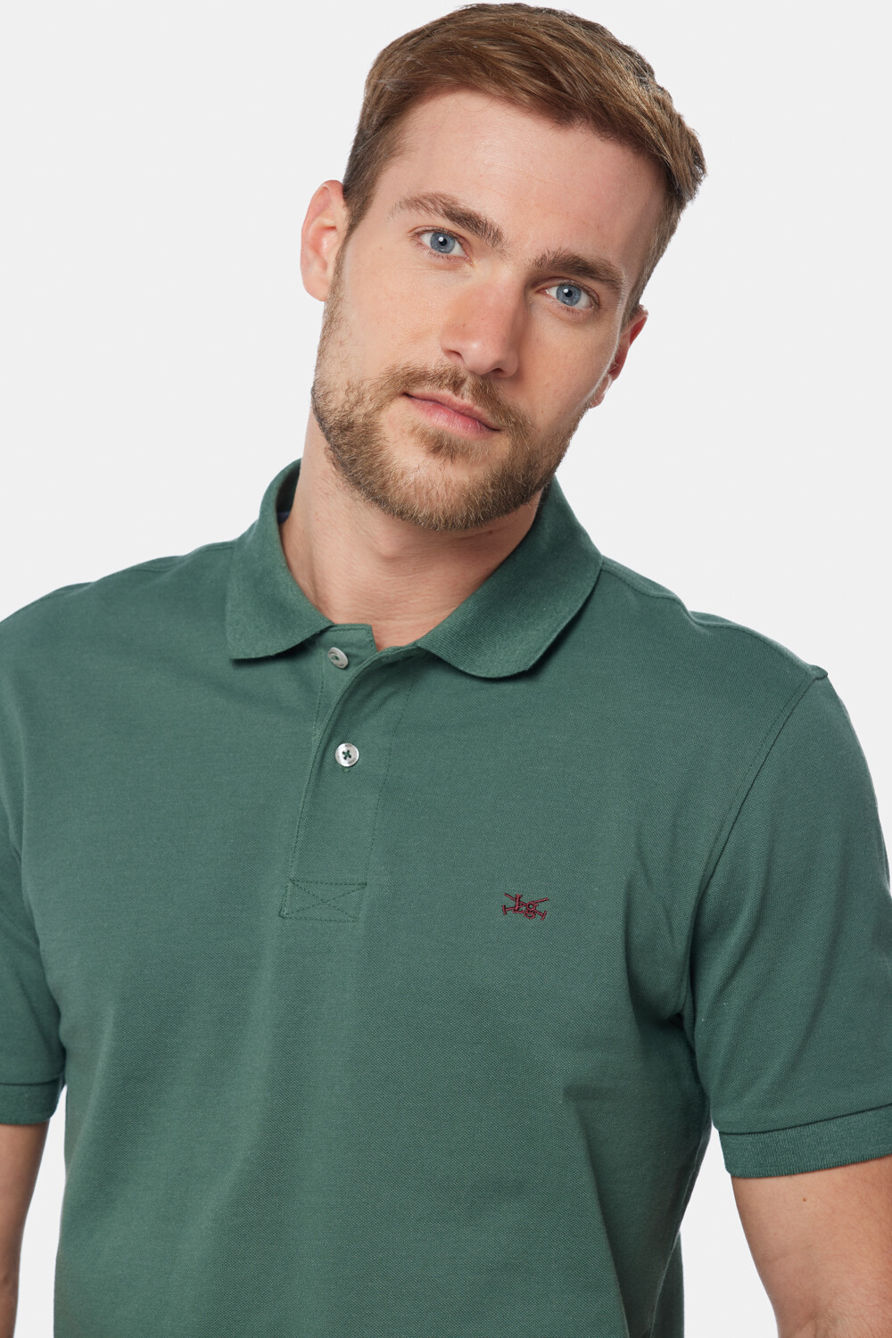 REMERA POLO LISA Verde oscuro