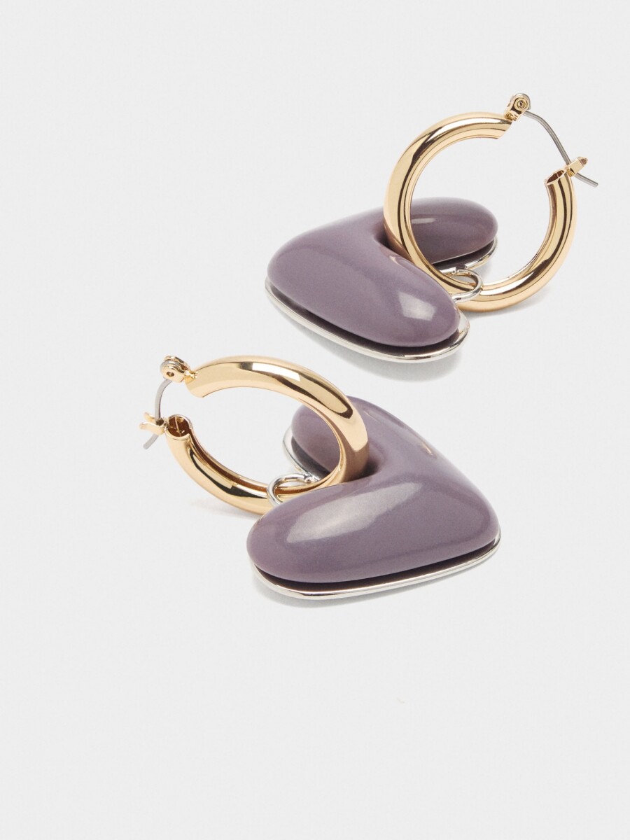 Aros De Corazón violeta