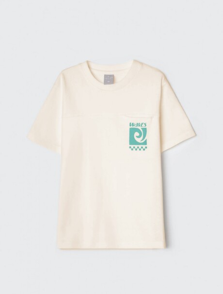 CAMISETA INFANTIL CON ESTAMPA MODELO OVERSIZE BEIGE