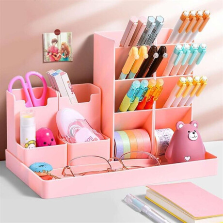 Organizador para útiles múltiples divisiones Rosado