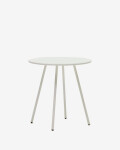 Mesa redonda de exterior Montjoi de acero con acabado blanco Ø 70 cm