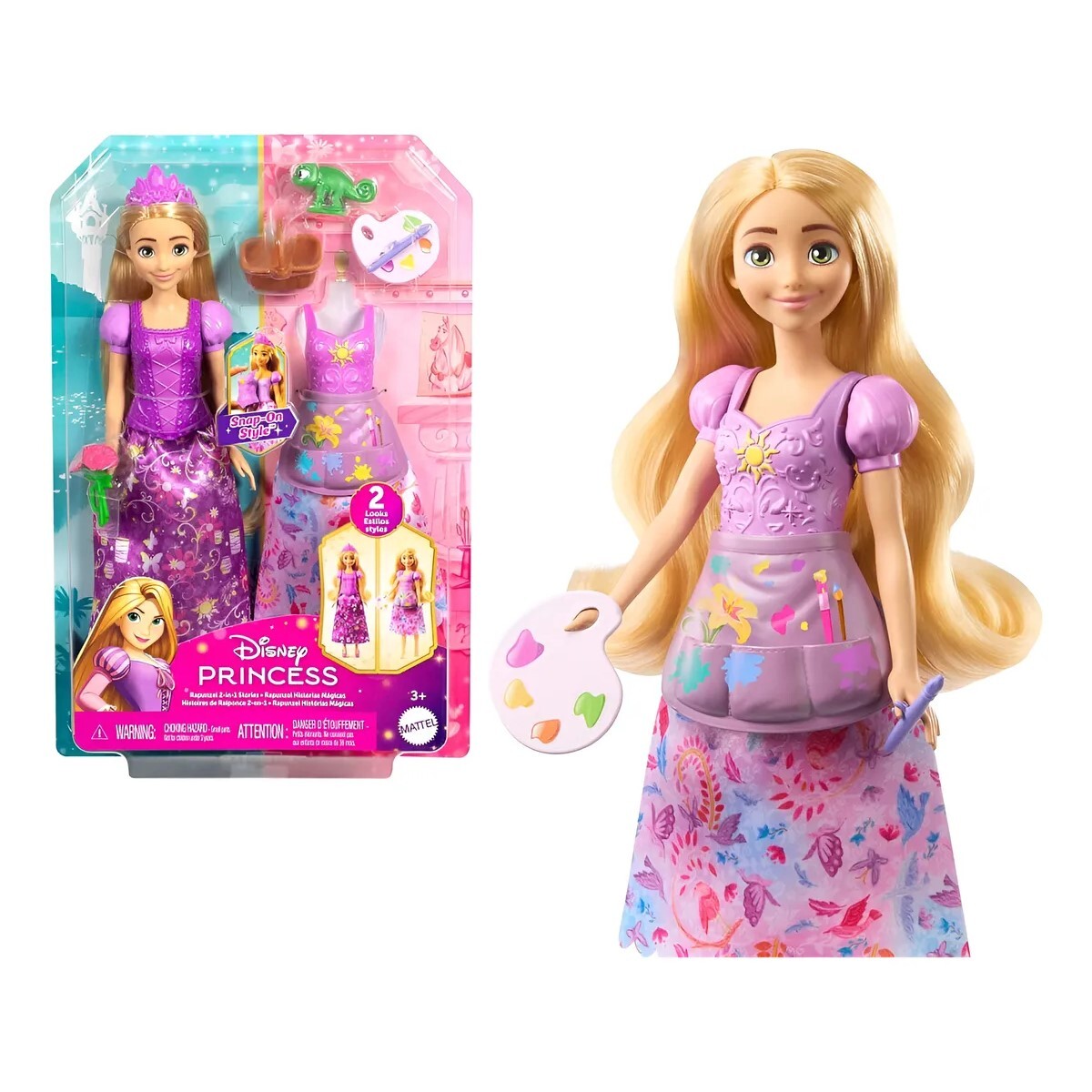 Muñeca Disney Princesas con Mascota y Accesorios - RAPUNZEL 
