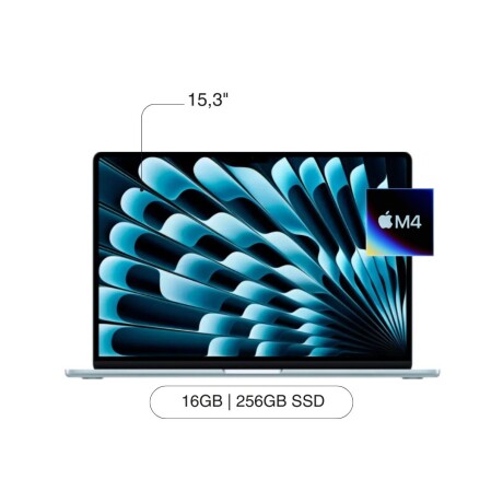 APPLE MACBOOK AIR 15' M4/16GB/256GB/ APPLE Macbook Air 15' 256GB SSD / 16GB RAM M4 Chip - Sky Blue