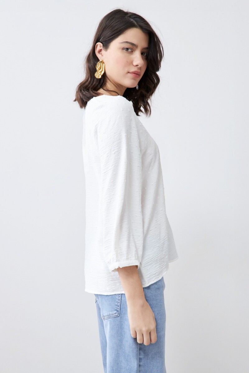 Blusa fantasía escote V crudo