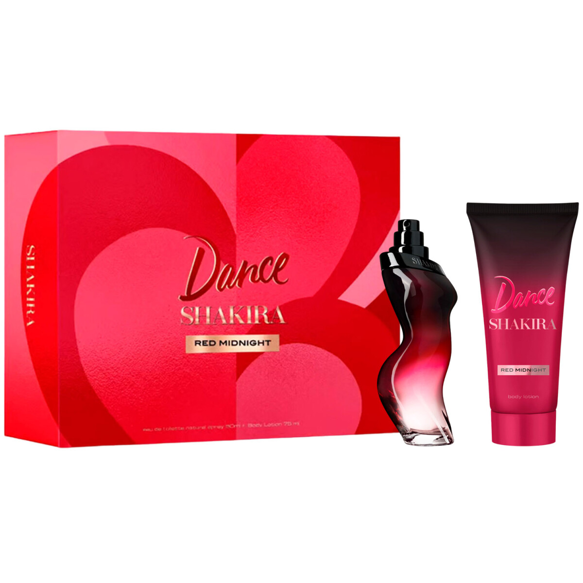 Set Perfume Shakira Red Midnight EDT 50ml + Body Lotion 