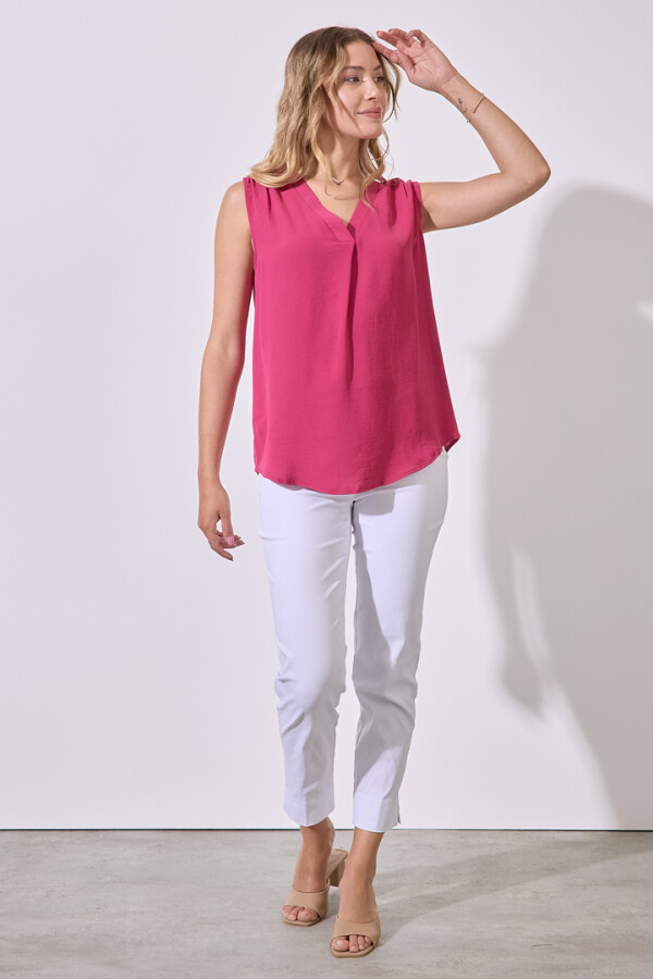 Blusa Escote V FUCSIA