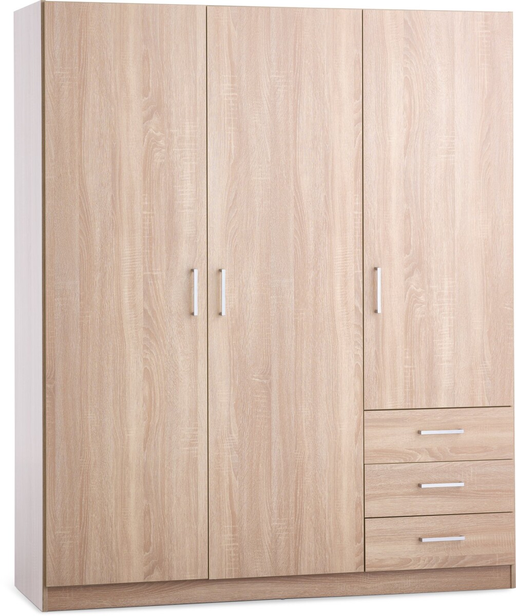 Armario FANDRUP 145x176 3 puertas 3 caj roble cl 