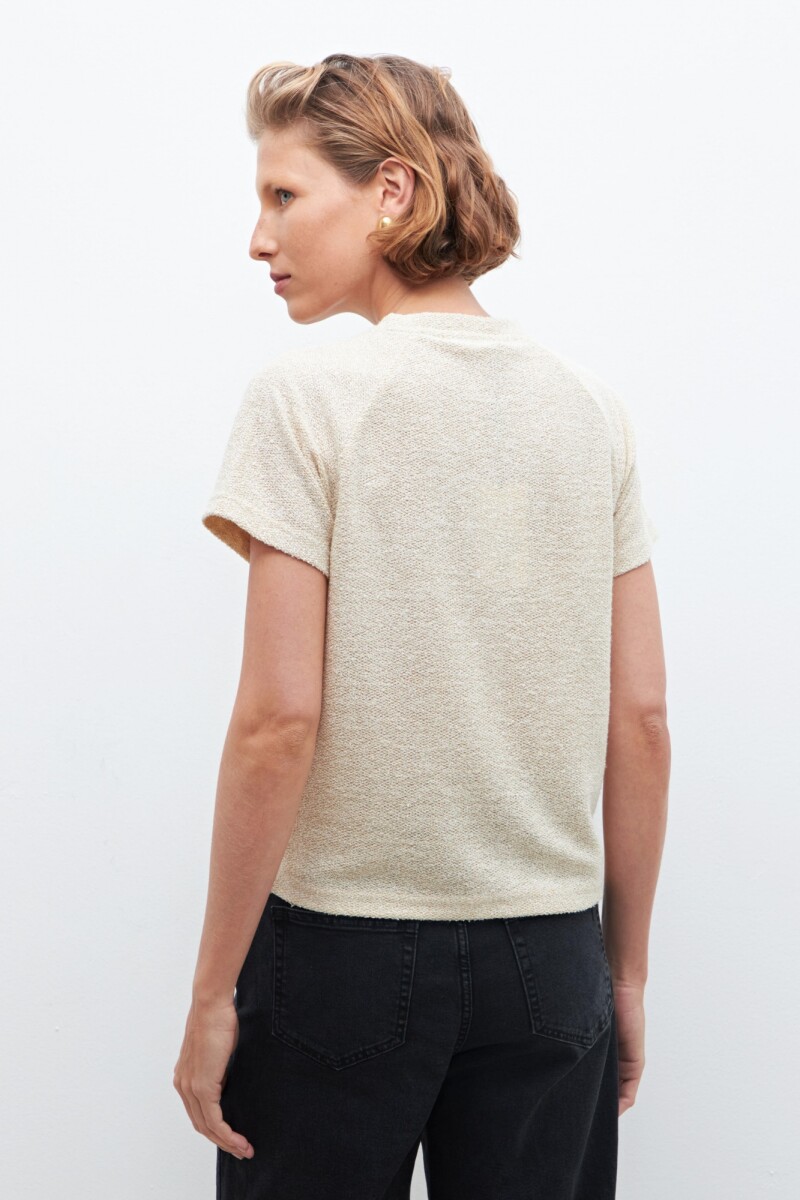 Sweater manga corta beige melange
