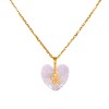 Dije Corazón-Oro bajo-Piedra Cuarzo cristal y Zirconia-CP8670 Conpiedra