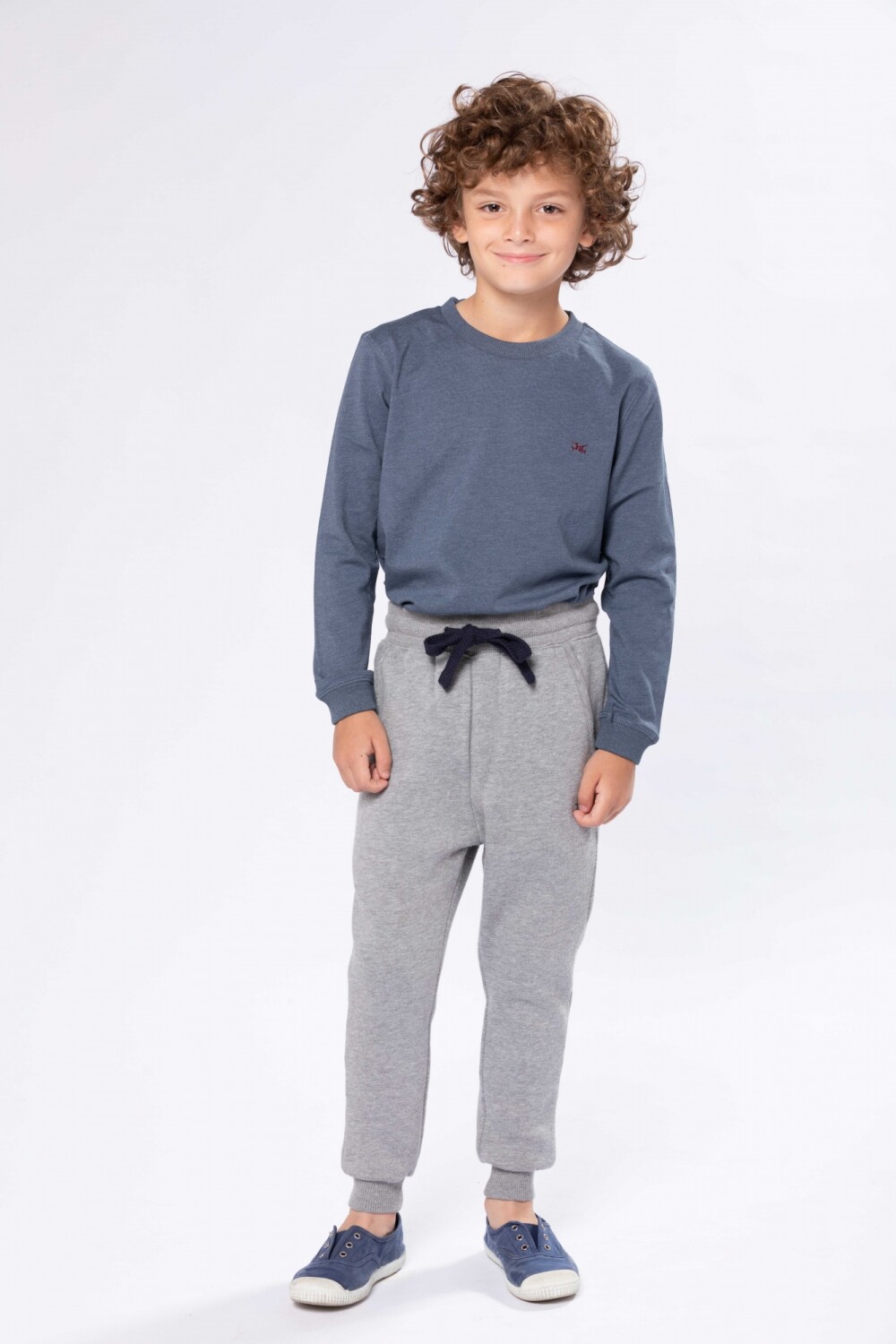 Pantalón deportivo de algodón con puño - Gris — Legacy