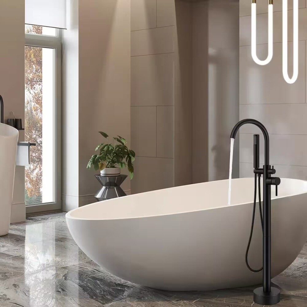 Grifería de Bañera Monocomando de pie Bremen negro mate Grifería De Bañera Monocomando De Pie Bremen Negro Mate