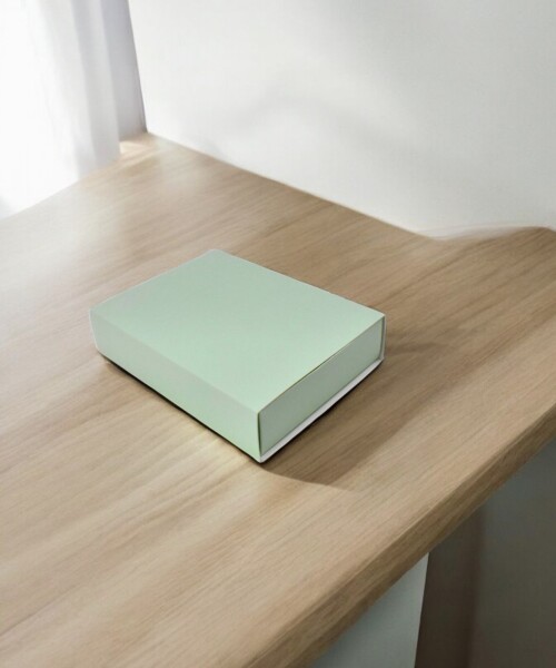 Caja eco 13 tipo caja fosforo 10x14x3 cm. VERDE AGUA