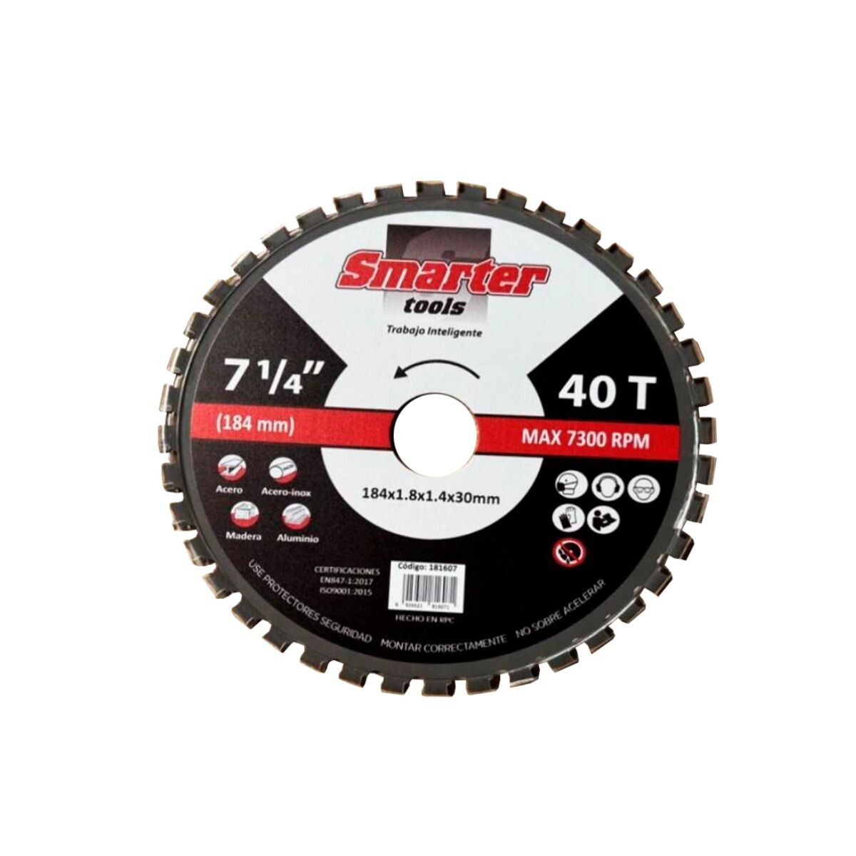 HOJA SIERRA CIRC 7.1/4" ACERO/ALUM/MAD 40D SMARTER Hoja Sierra Circ 7.1/4" Acero/alum/mad 40d Smarter