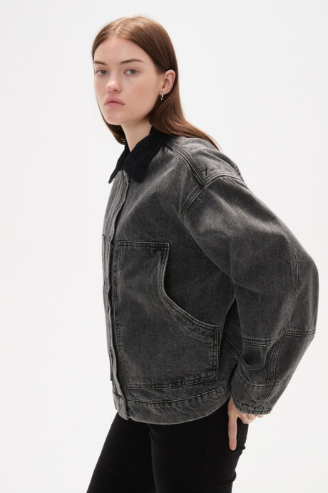 Campera Ralon Gris Oscuro