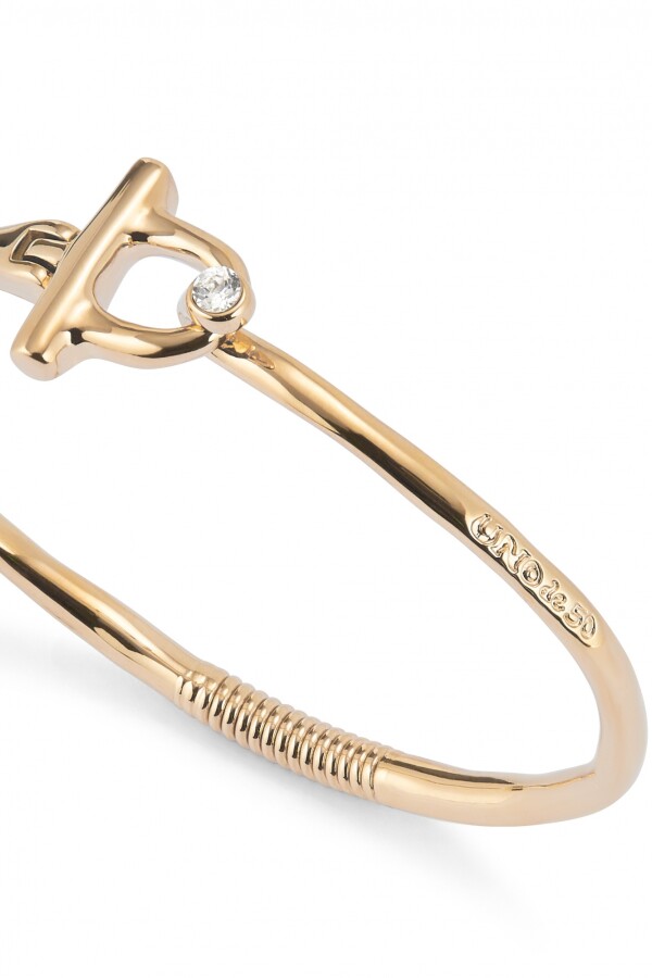 PULSERA CON CIERRE FRONTAL BAÑADA EN ORO 18K CON TOPACIO BLANCO ORO