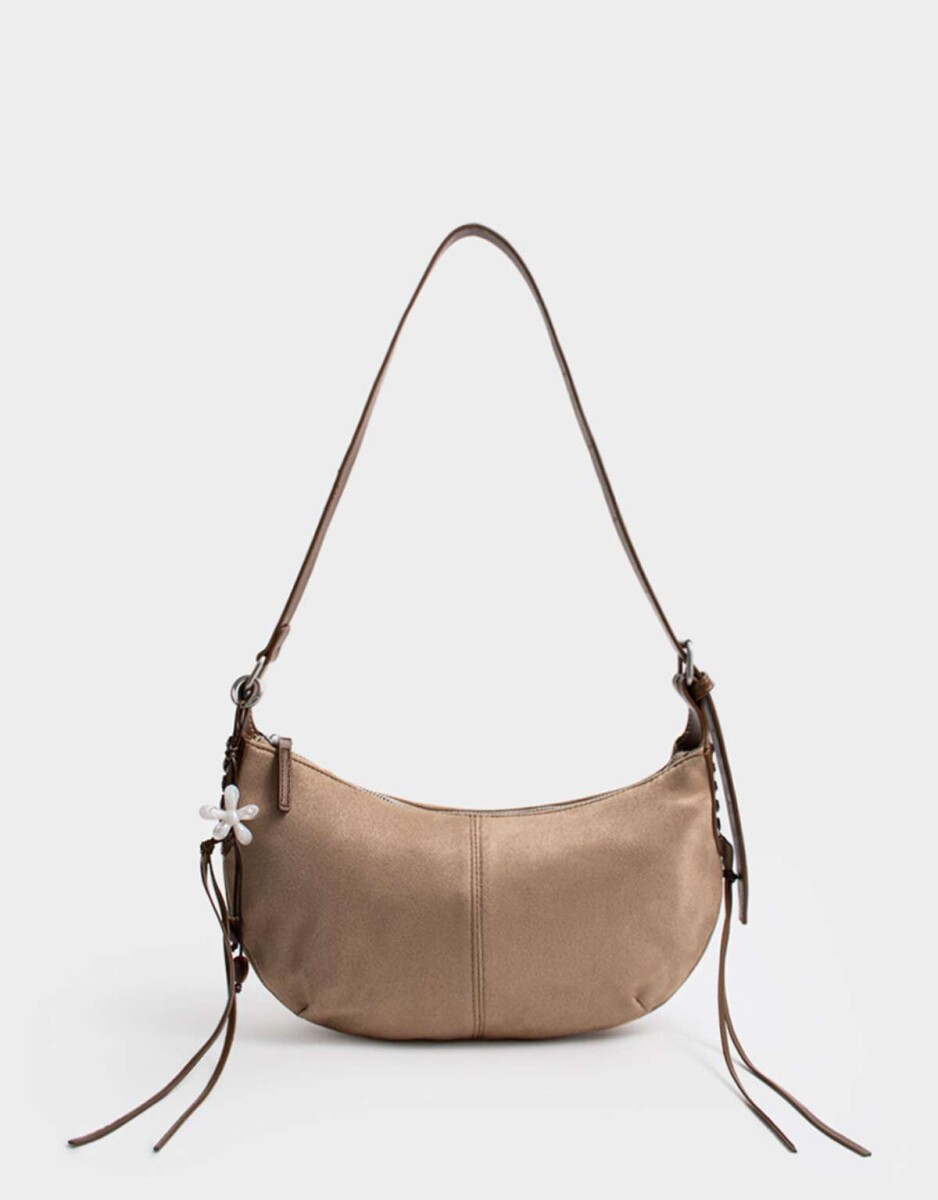 Bandolera Suede - Vison - Gris Visón 