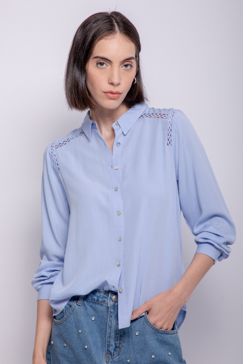 CAMISA JILL Celeste Pastel