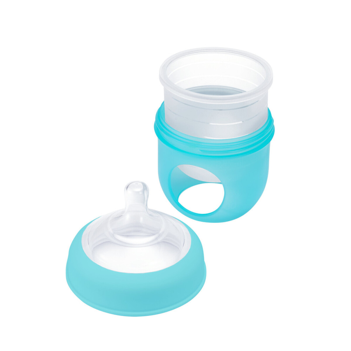 Mamadera de silicona con tetina RN (120ml) - celeste 