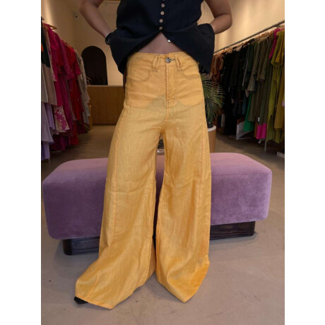 Pantalón Wide XL Linen Mostaza