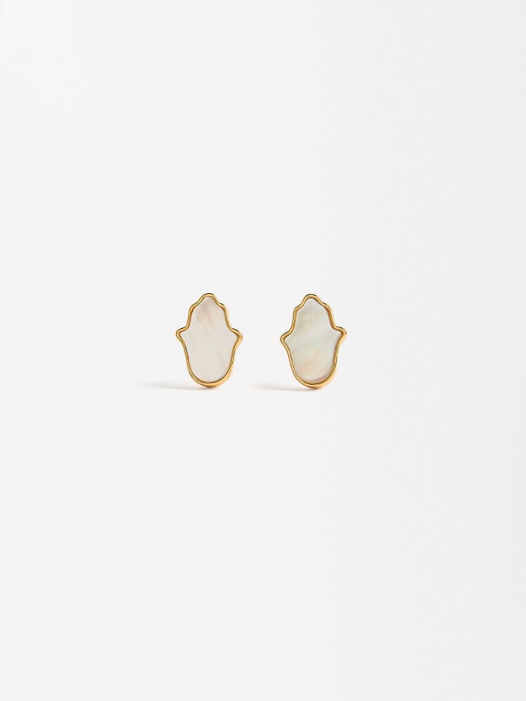 Aros De Mano De Fátima - Plata De Ley 925 blanco