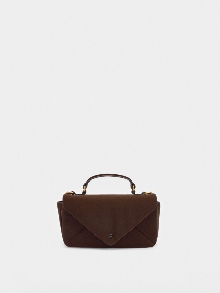 Bolso Bandolera Acolchado Textura Suave marron