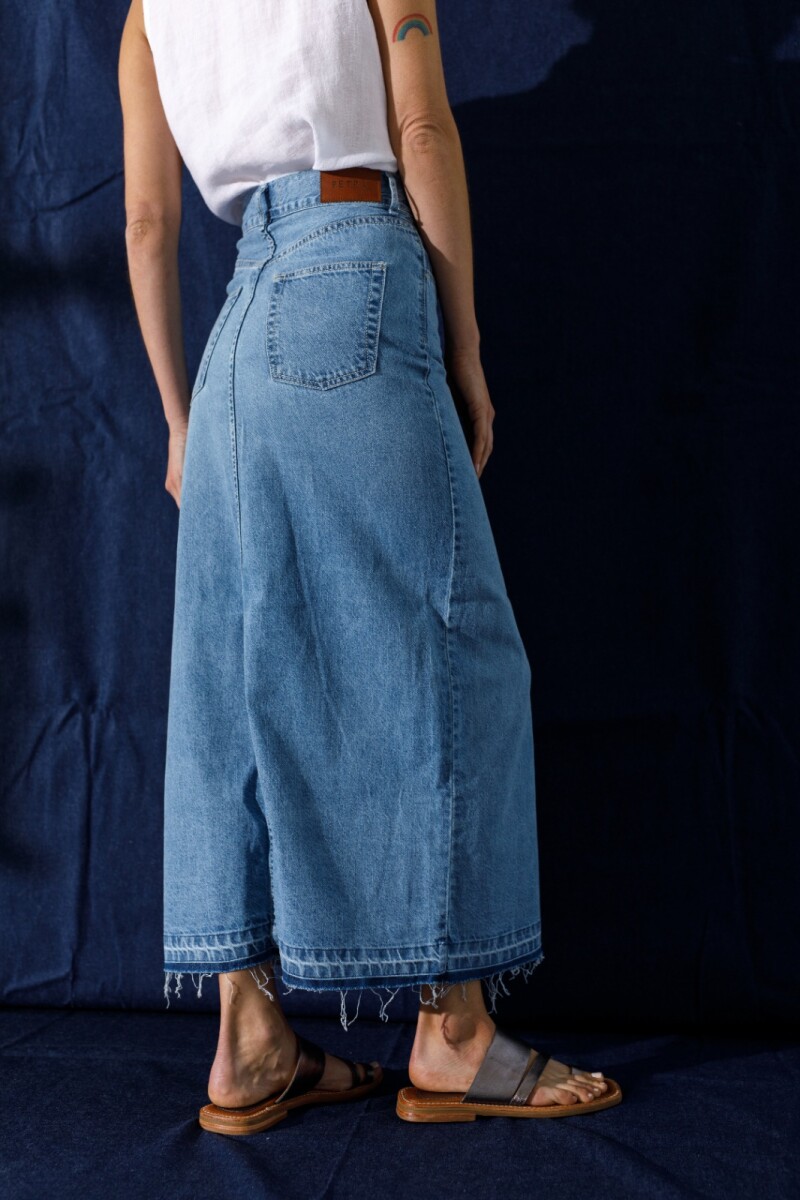 Falda Line Denim - Celeste 