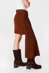 Falda Leather Lazo Marron