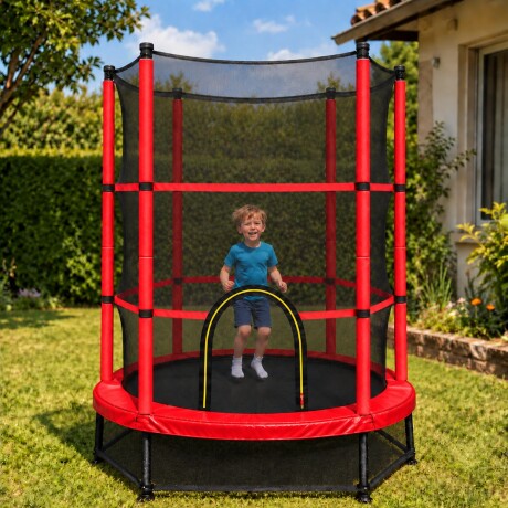 Trampolin Cama Elastica 1.40 Mts Con Red Proteccion Rojo