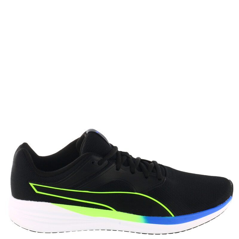 Championes de Hombre Puma Transport Run Mns Negro - Amarillo Lima - Azul Real