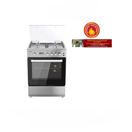 Cocina a Gas 4H con Grill James C-26 Atks G2 Inox - 6124 001